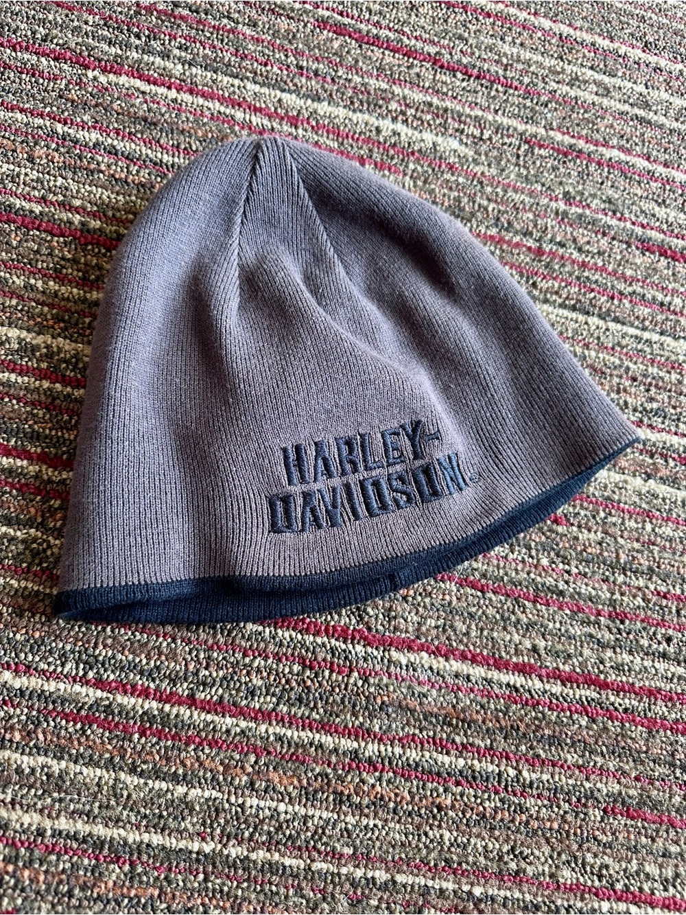 Harley-Davidson Brown/Gray Knit Embroidered Beanie with Black Trim